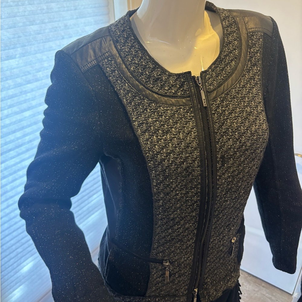 Moto meets Chanel Zip-up Jacket